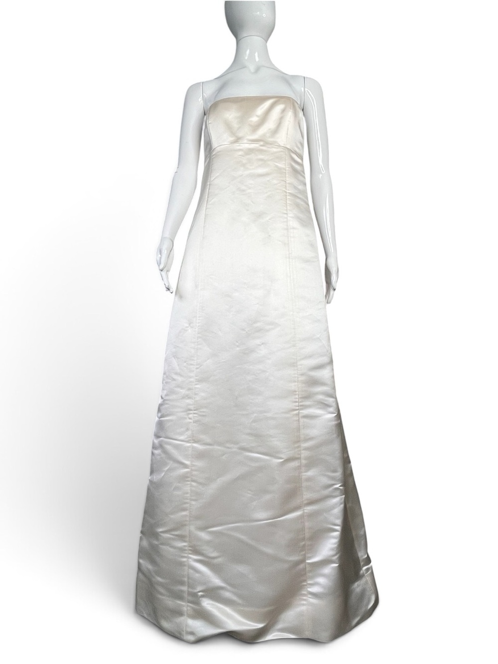 J.CREW Vivian Strapless Ivory 100% Silk Satin Wedding Bridal Gown Size 10